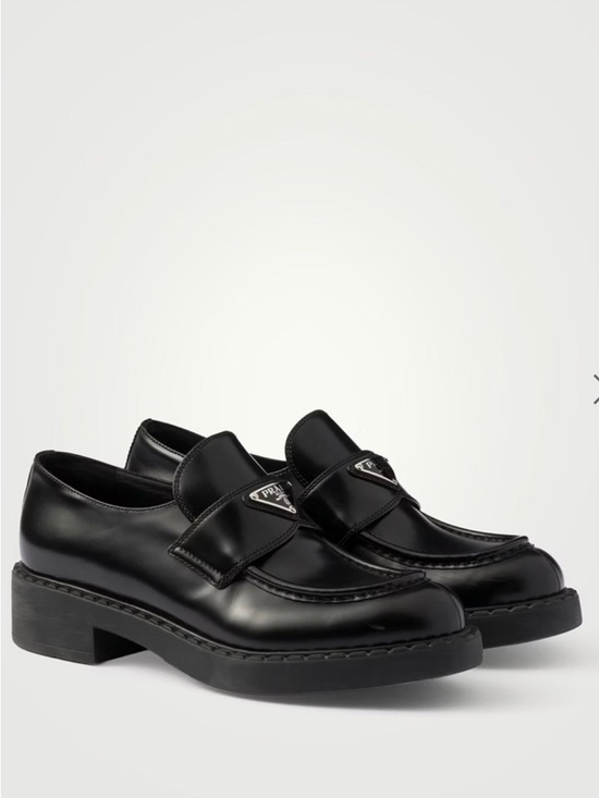 Prada Shoes - Prada 50mm Chocolate Leather Loafer - Black